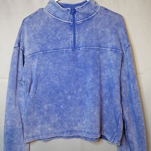 So Lounge Life 1/4 Zip Pullover Blue Fleece Size M